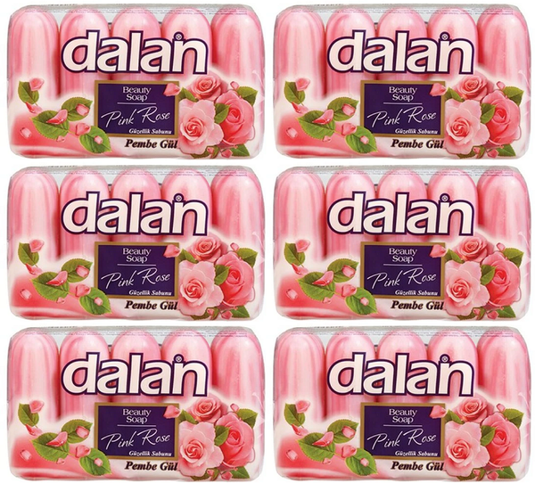 Dalan Pink Rose Beauty Bar Soap, 5 Pack (Pack of 6)