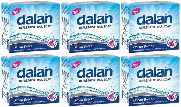 Dalan Ocean Breeze Refreshing Bar Soap, 3 Pack (Pack of 6)