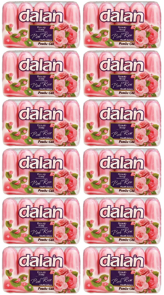 Dalan Pink Rose Beauty Bar Soap, 5 Pack (Pack of 12)
