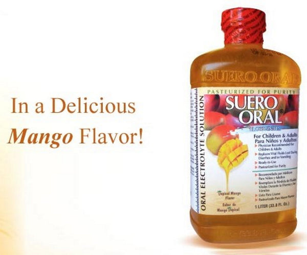 Suero Oral Mango Flavor Electrolyte Solution, 1 LT