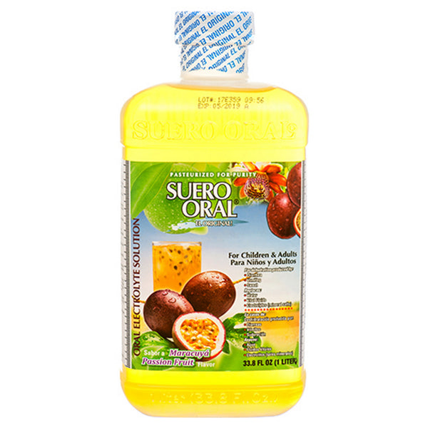 Suero Oral Maracuya Passion Fruit Flavor Electrolyte Solution, 1 LT