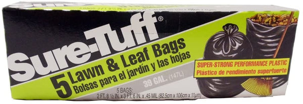 Sure-Tuff 39 Gallon Lawn & Leaf Bags, 5 ct.