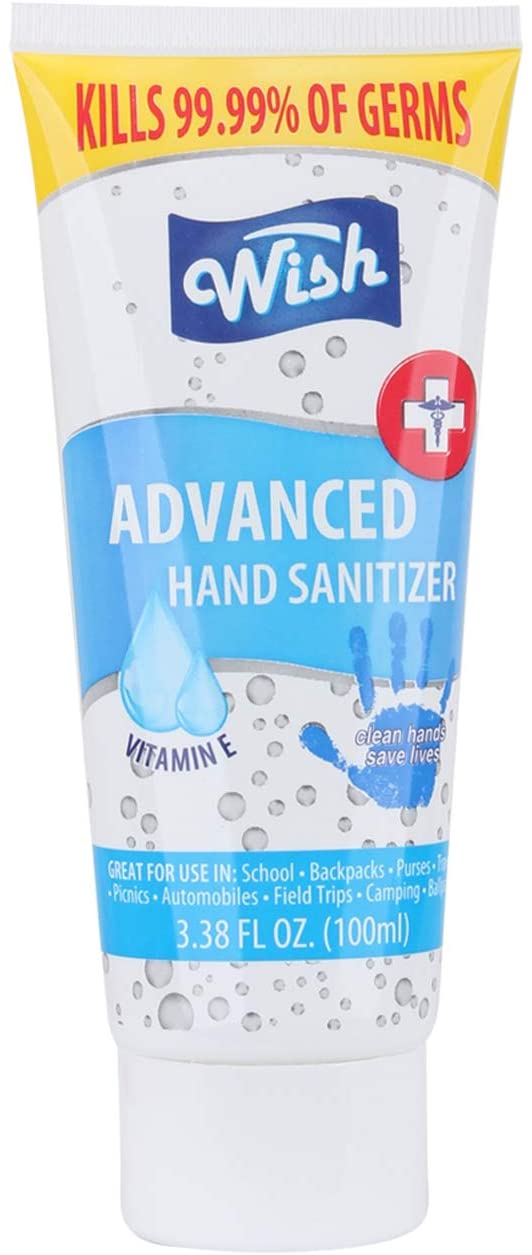 Wish Hand Sanitizer 3.38oz Tube with Vitamin E (Pack of 6)