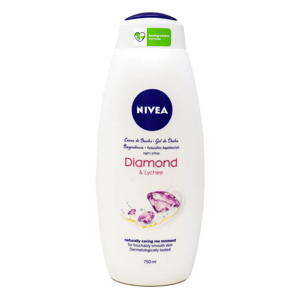 Nivea Diamond & Lychee Bath Cream Body Wash, 750ml
