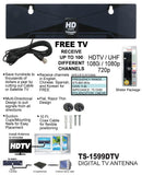 Digital HDTV/UHF Color TV Antenna, Reach Up To 105 Channels