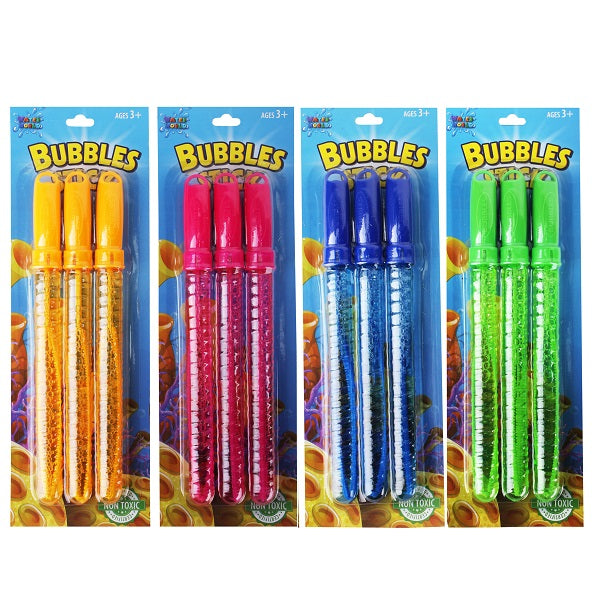 Water World Bubble Stick 10.6in Blister Card Assorted, 3 Pack