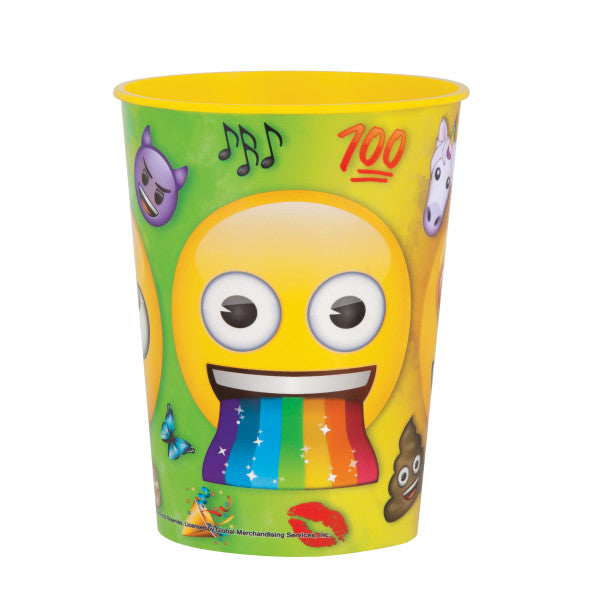 Rainbow Fun Emoji 16oz Plastic Stadium Cup