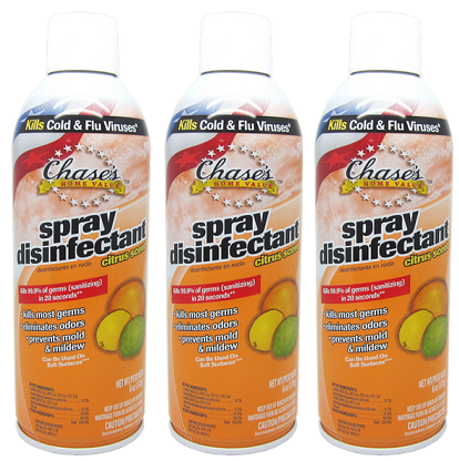 Chase's Home Value Spray Disinfectant Citrus Scent, 6 oz. (Pack of 3)