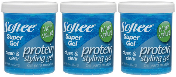 Softee Clean & Clear Protein Styling Gel, 8 oz. (Pack of 3)