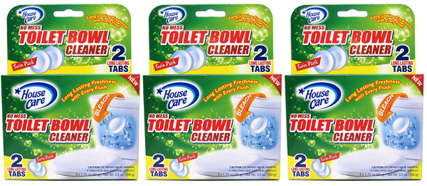 House Care Toilet Bowl Cleaner Tabs with Bleach, 2 Ct. (Pack of 3)