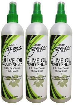 Lusti Organics Olive Oil Braid Sheen, 12 fl oz. (Pack of 3)