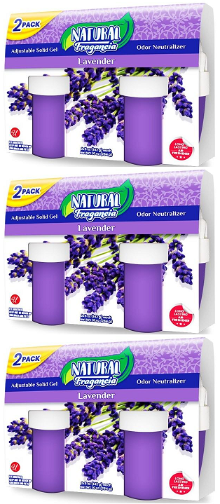 Lavender Adjustable Solid Gel Air Freshener, 10oz, 2 ct. (Pack of 3)