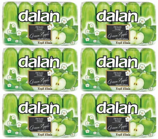 Dalan Green Apple Beauty Bar Soap, 5 Pack (Pack of 6)