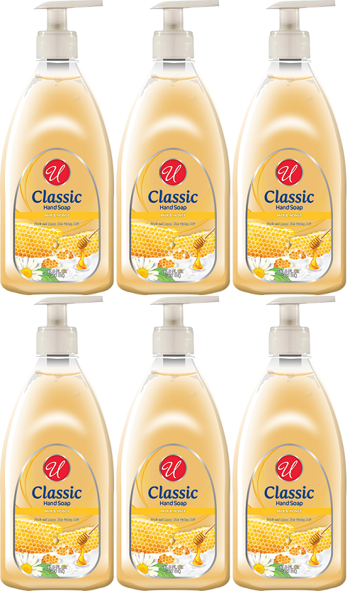 Universal Classic Milk & Honey Hand Soap, 13.5 oz (Pack of 6)