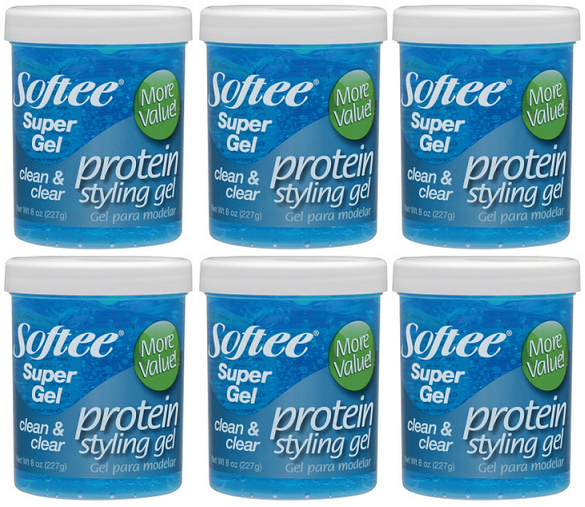 Softee Clean & Clear Protein Styling Gel, 8 oz. (Pack of 6)