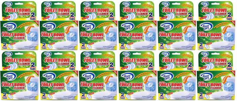 House Care Toilet Bowl Cleaner Tabs with Bleach, 2 Ct. (Pack of 12)