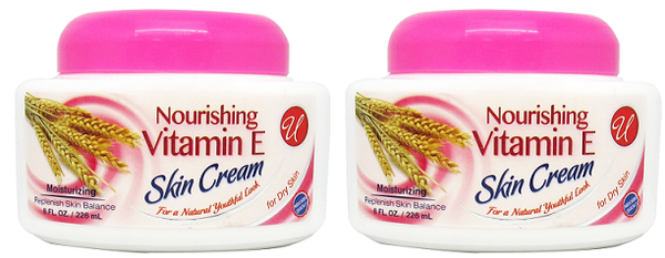 Nourishing Vitamin E Skin Cream For Dry Skin, 8 fl oz. (Pack of 2)