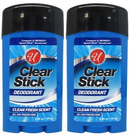 Clear Stick Deodorant Clean Fresh Scent, 2.25 oz (Pack of 2)