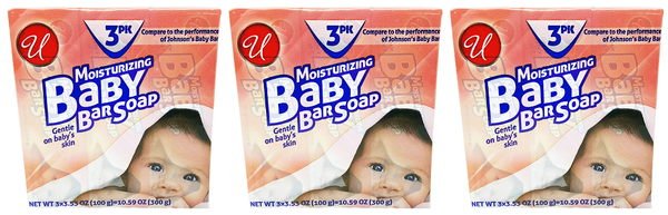Moisturizing Baby Bar Soap (Compare to Johnson's Baby Bar), 3 Pack (Pack of 3)