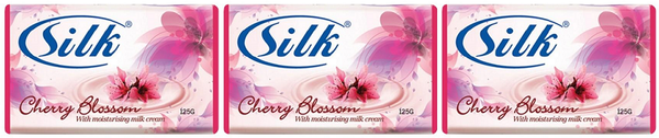 Silk Cherry Blossom Moisturizing Milk Cream Beauty Bar Soap, 3 Pack (Pack of 3)