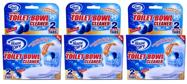 House Care Toilet Bowl Cleaner Tabs with Blue & Bleach, 2 Ct. (Pack of 3)