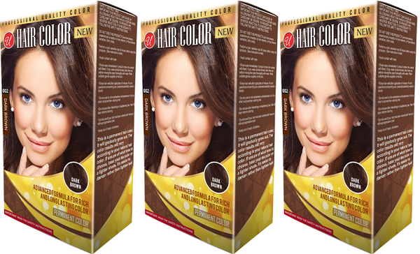 Dark Brown Permanent Hair Color / Hair Dye (Pack of 3)