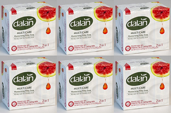 Dalan MultiCare Smyrna Fig & Caring Milk Bar Soap, 3-Pack (Pack of 6)