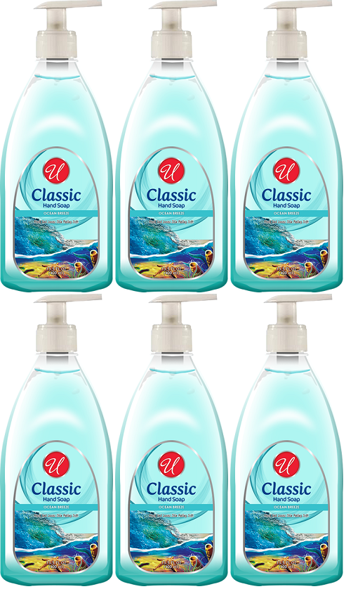 Universal Classic Ocean Breeze Hand Soap, 13.5 oz (Pack of 6)