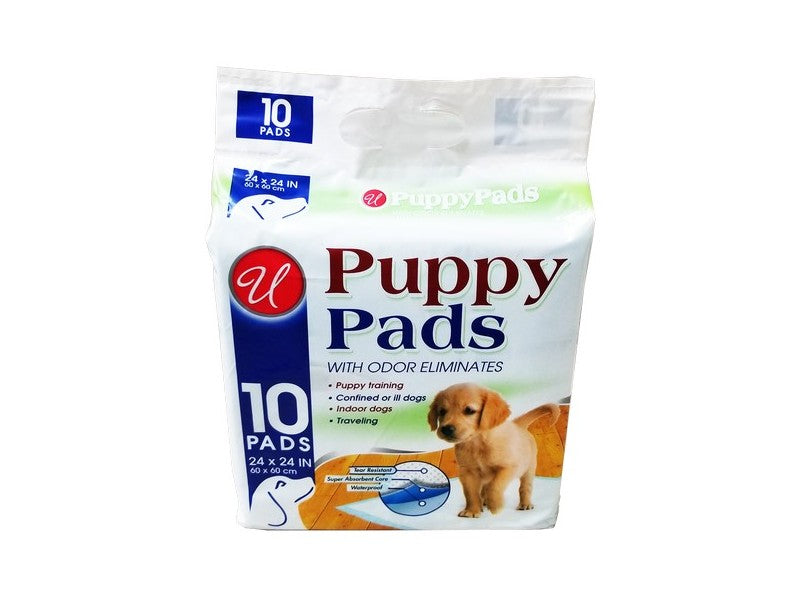 Puppy Pads with Odor Eliminates 24" x 24", 10 Pads