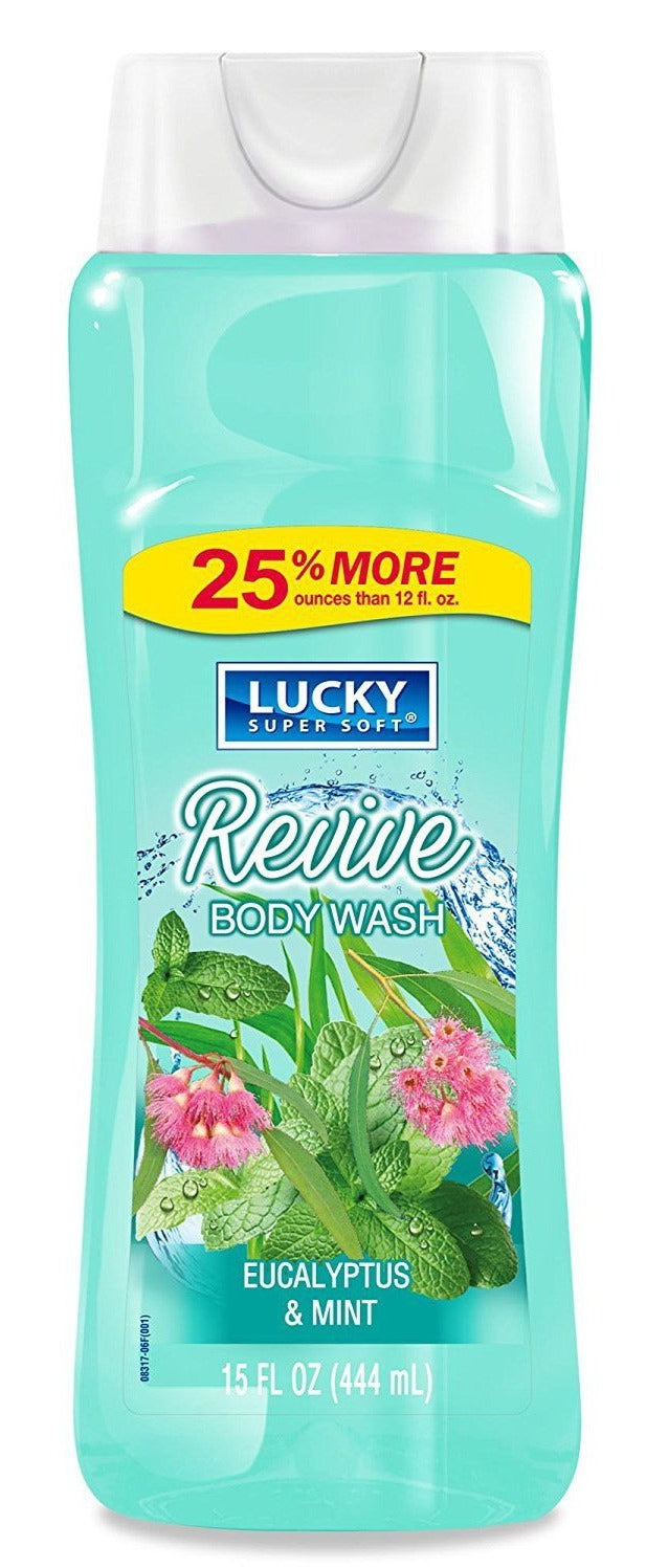 Lucky Revive Body Wash Eucalyptus & Mint, 15 oz