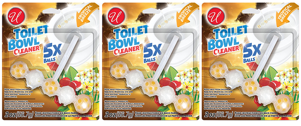 House Care Toilet Bowl Cleaner Balls - Tropical Breeze, 2 oz. (Pack of 3)