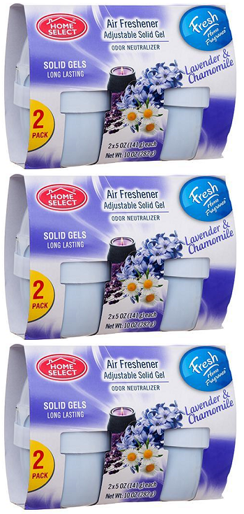 Lavender & Chamomile Adjustable Solid Gel Air Freshener, 10 oz, 2 ct (Pack of 3)
