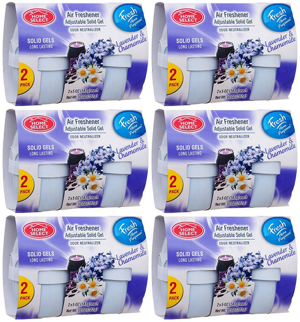 Lavender & Chamomile Adjustable Solid Gel Air Freshener, 10 oz, 2 ct (Pack of 6)