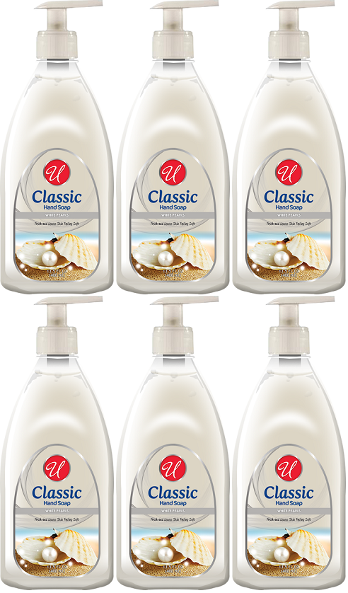 Universal Classic White Pearls Hand Soap, 13.5 oz (Pack of 6)
