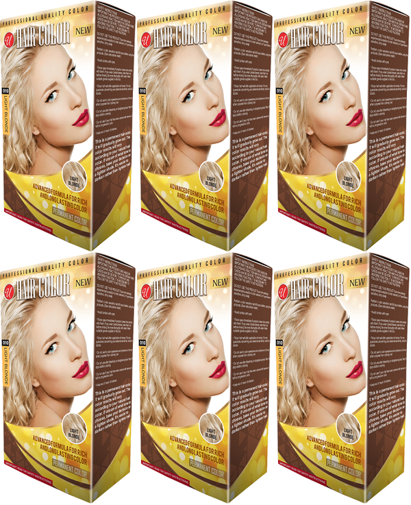 Light Blonde Permanent Hair Color / Hair Dye (Pack of 6)