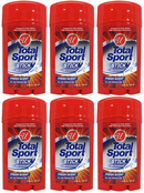 Total Sport Stick Deodorant Fresh Scent, 2.25 oz (Pack of 6)