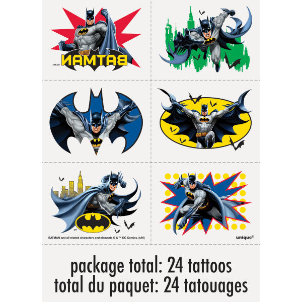 Batman Color Tattoo Sheets, 4ct