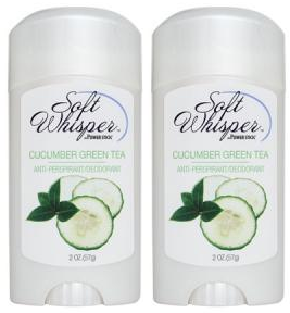 Soft Whisper by PowerStick Cucumber Green Tea Anti-Perspirant Deodorant, 2 oz. (Pack of 2)
