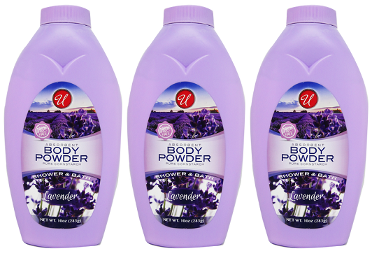 Lavender Body Powder Pure Cornstarch, 10 oz. (Pack of 3)