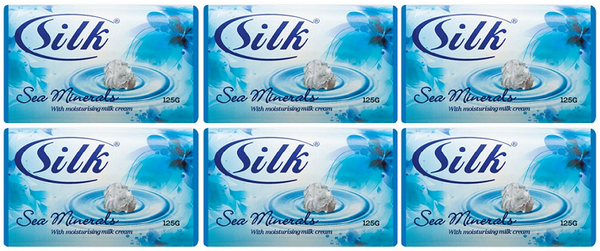 Silk Sea Minerals Moisturizing Milk Cream Beauty Bar Soap, 3 Pack (Pack of 6)
