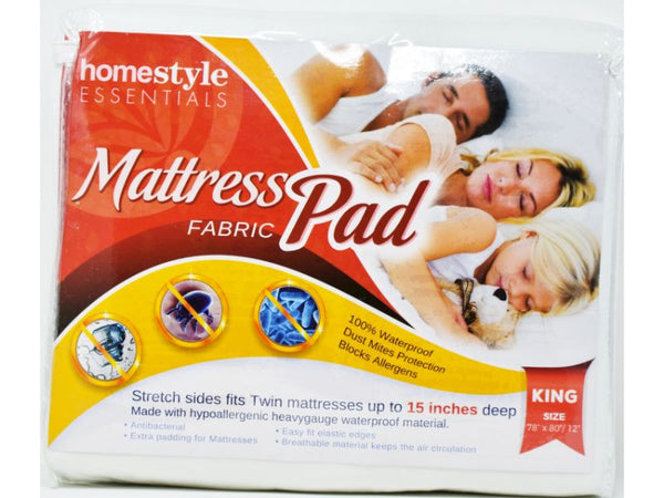 Mattress Pad Fabric Queen size 60" x 80" x 12", 1-ct