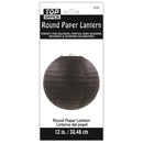 Black Round Paper Lantern 12", 1 ct.