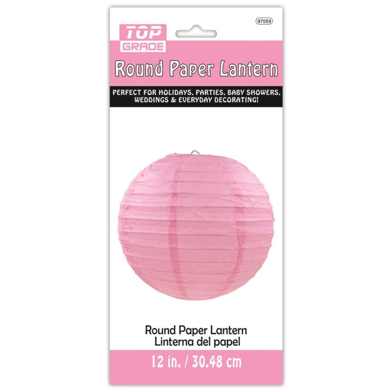Pink Round Paper Lantern 12", 1 ct.