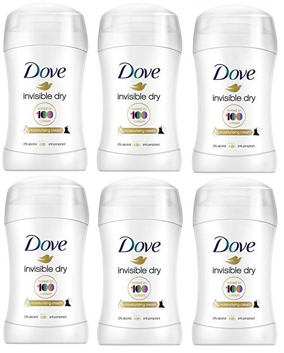 Dove Invisible Dry Anti-Perspirant Deodorant, 40 ml (Pack of 6)