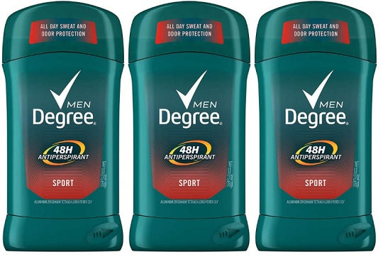 Degree for Men Dry Protection Sport 48 Hour Deodorant, 1.7 oz. (Pack of 3)