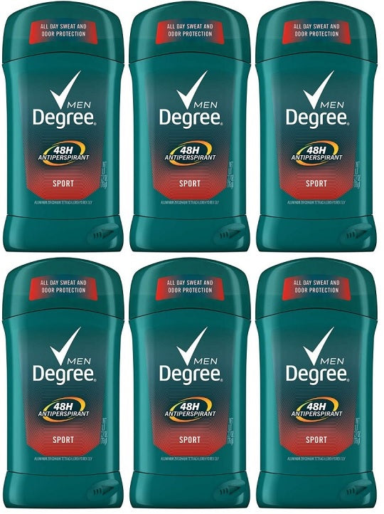 Degree for Men Dry Protection Sport 48 Hour Deodorant, 1.7 oz. (Pack of 6)