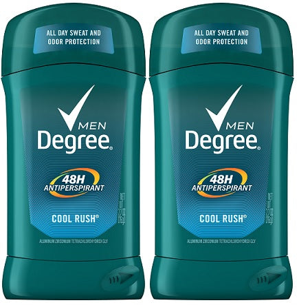 Degree for Men Cool Rush 48 Hour Antiperspirant Deodorant, 1.7 oz. (Pack of 2)
