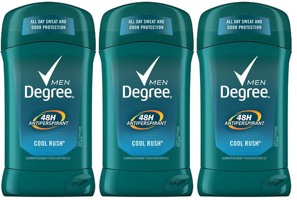 Degree for Men Cool Rush 48 Hour Antiperspirant Deodorant, 1.7 oz. (Pack of 3)