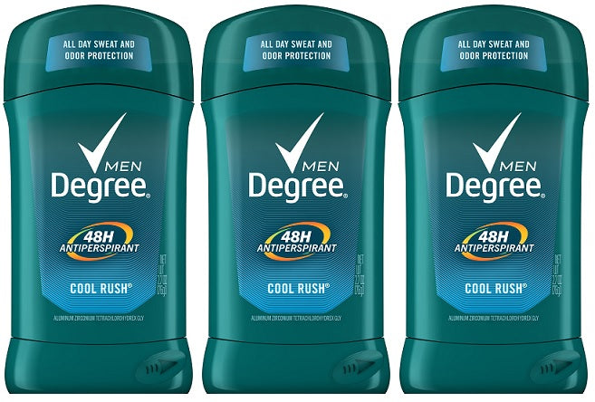 Degree for Men Cool Rush 48 Hour Antiperspirant, 2.7 oz. (Pack of 3)