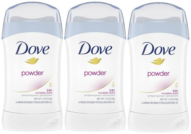 Dove Powder Invisible Solid Anti-Perspirant Deodorant, 1.6 oz. (Pack of 3)
